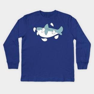 Shark with Ghosts Kids Long Sleeve T-Shirt